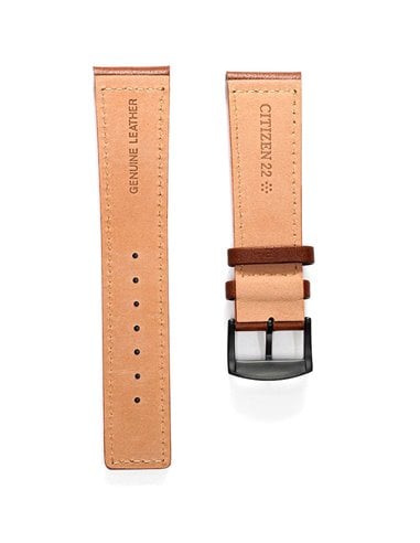 Correia Citizen BM8476 Fivela Preta de Couro Marrom 22 mm