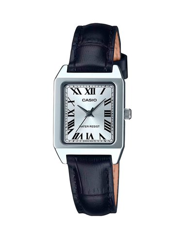 Relógio Casio LTP-B150L-7B1EF Vintage Pulseira de couro preta com algarismos romanos