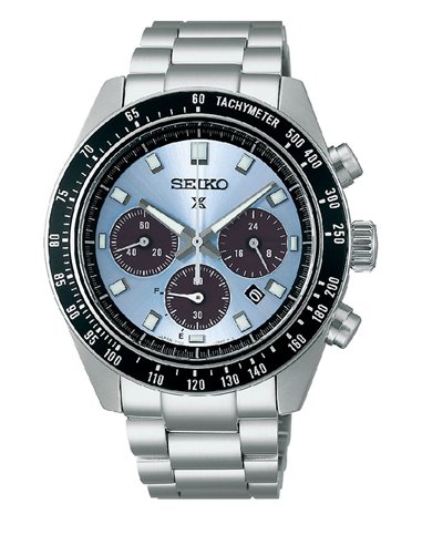 Montre SSC935P1 Seiko Solar Prospex Speedtimer Cadran Bleu Lunette Noire 41.40 mm