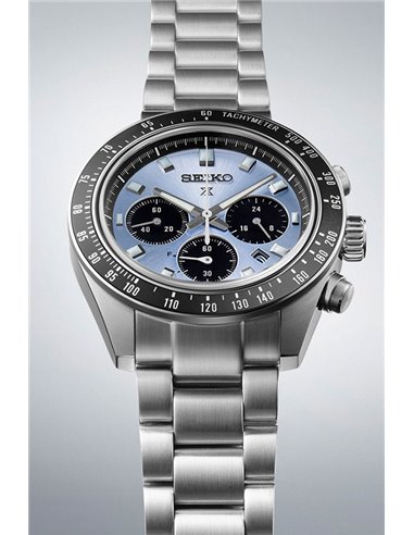 Herrenuhr SSC935P1 Seiko Solar Prospex Speedtimer blaues Zifferblatt Schwarze Lünette 41.40 mm