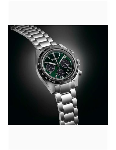 Herrenuhr Seiko SSC933P1 Solar Prospex Speedtimer Olivgrün Zifferblatt 39 mm