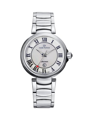 Damenuhr TF5043L-N02M Time Force Amorosa Frau mit römischen Ziffern aus Perlmutt