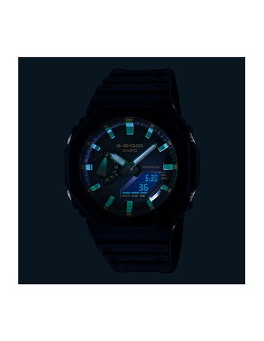 Montre GA-2100RC-1AER Casio G-Shock & G-Carbon Rusty Iron Tiffany Blue