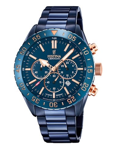 Montre Festina F20576/1 Ceramic Cadran Bleu 