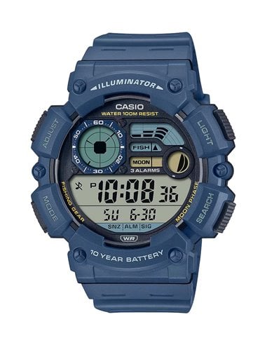Relógio Casio WS-1500H-1AVEF com Modo de Pesca e Fases da Lua Azul