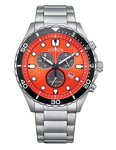 Relógio Citizen AT2560-84X Eco-Drive Of CHR Sporty-Aqua Laranja