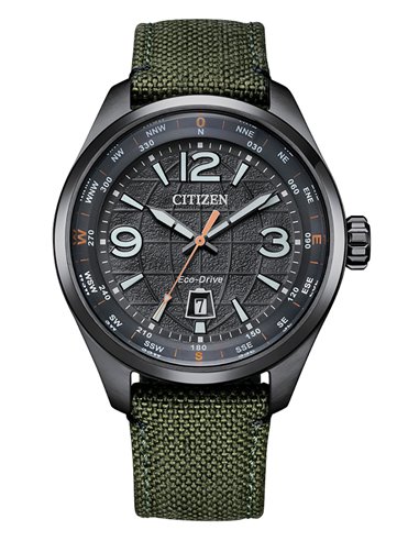 Montre Citizen AW1837-11H Eco-Drive Of Pilot Traveler Ip Black Vert