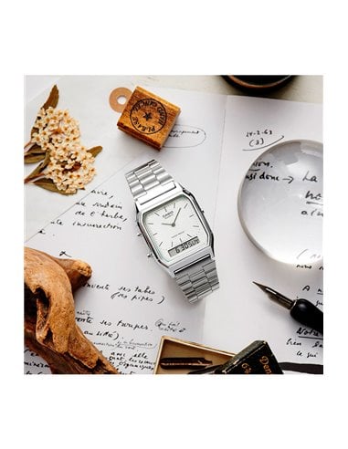 Uhr Casio AQ-230A-7AMQYES Collection Vintage Edgy Silber