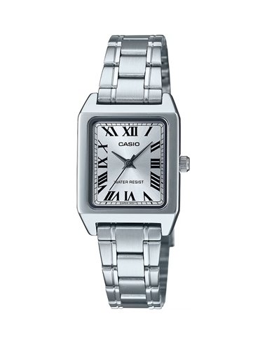 Damenuhr Casio LTP-B150D-7BEF Vintage Römische Ziffern schwarzes Stahlband