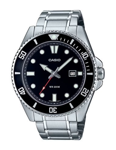 Herrenuhr MDV-107D-1A1VEF Casio Collection Schwarz Stahlband