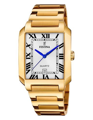 Herrenuhr Festina F20678/1 On the Square Weibes Quadratisches Zifferblatt