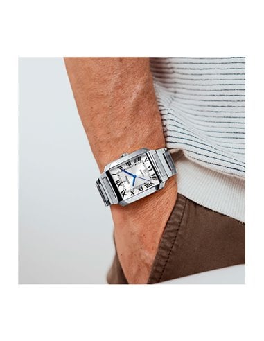 Herrenuhr Festina F20677/1 On the Square Silbernes Weibes Zifferblatt
