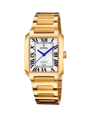 Reloj Festina F20680/1 On the Square Mujer Dorado Esfera Plateada