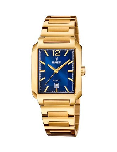 Reloj Festina F20680/3 On the Square Mujer Dorado Esfera Azul