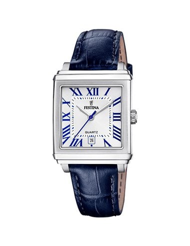 Damenuhr Festina F20682/2 On the Square Blaues Lederarmband