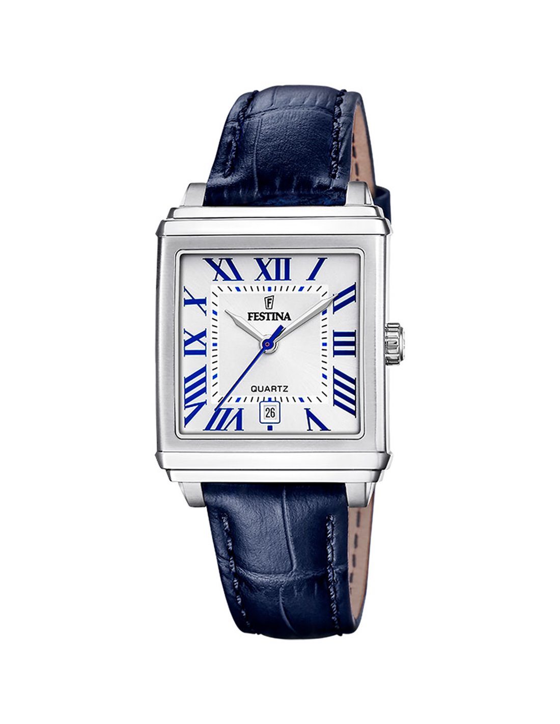 Festina Watch F20682/2 On the Square Women Blue Leather Strap