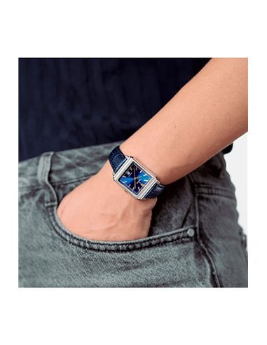 Relógio Festina F20682/5 On the Square Mulher Pulseira de Couro Mostrador Azul