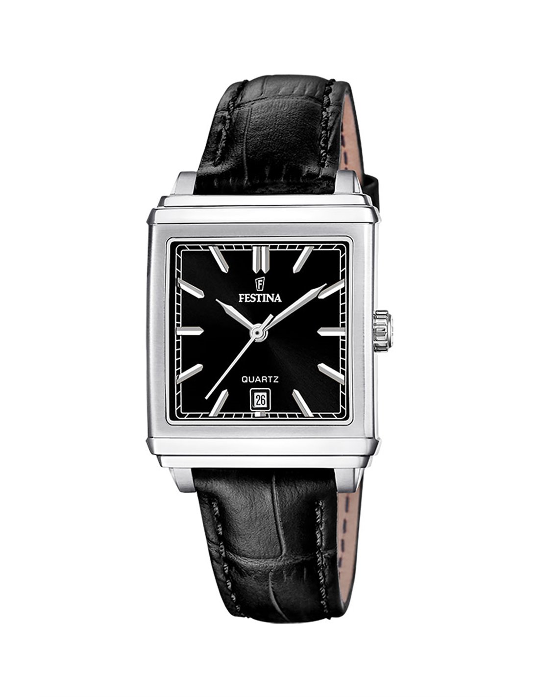 Reloj Festina F20682/6 On the Square Mujer Correa Cuero Esfera Negra