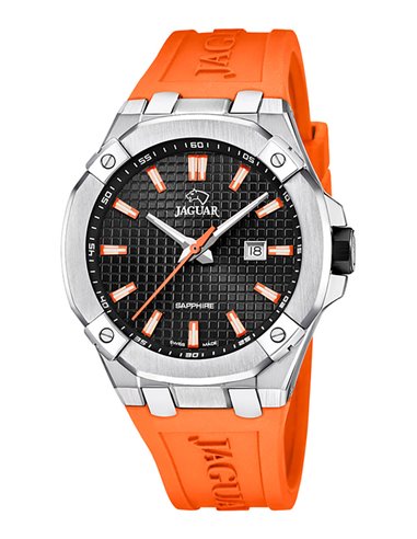 Herrenuhr Jaguar J1010/1 Executive orangefarbenem Gummiband