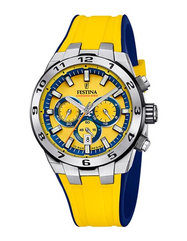 Montre Festina F20671/4 Chrono Bike Jaune et Bleue