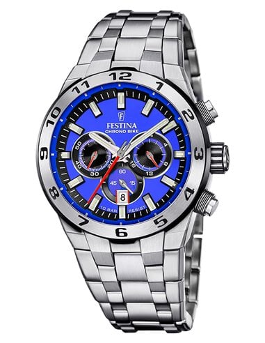 Relógio Festina F20670/3 Chrono Bike Azul com Pulseira de Aço