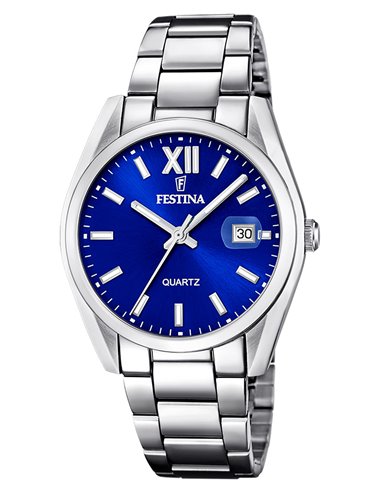 Relógio Festina F20683/4 Aço Clássico Azul Escuro
