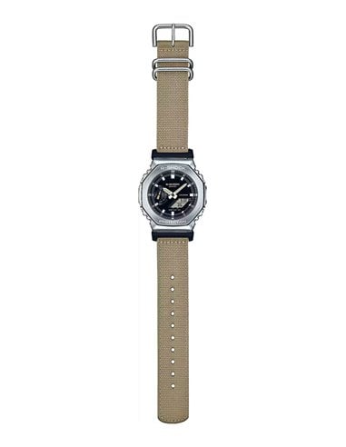 Casio Watch GM-2100C-5AER G-SHOCK Utility Metal Beige Fabric Strap