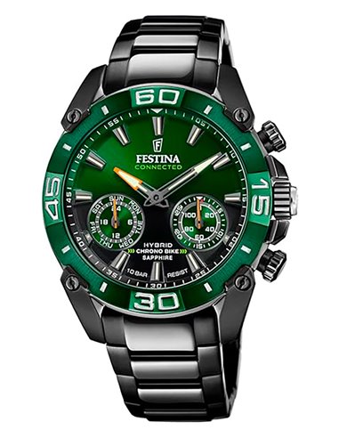 Herrenuhr Festina F20548/2 Hybrid Connected Chrono Bike Grünem Zifferblatt