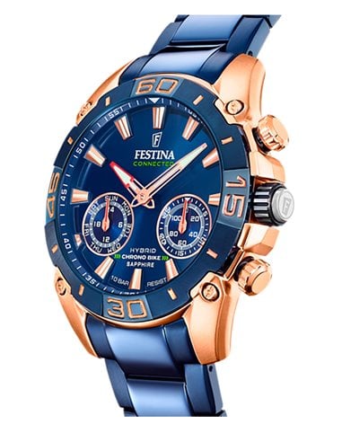 Herrenuhr Festina F20549/1 Hybrid Connected Chrono Bike Blauem Zifferblatt
