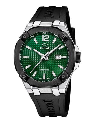 Montre Jaguar J1019/1 Executive Bracelet en Caoutchouc Noir et Cadran Vert