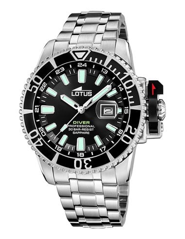 Reloj Lotus 18938/4 Diver Professional Esfera Negra