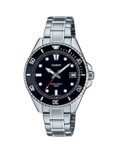 Relógio MDV-10D-1A1VEF Casio Collection Preto Correia de aco