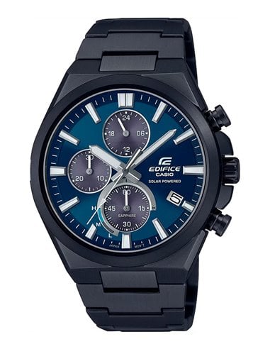 Herrenuhr Casio EFS-S630DC-2AVUEF Edifice Solar Schwarz mit Blauem Zifferblatt