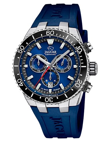 Montre Jaguar J1021/1 Diplomatic Bracelet en Caoutchouc Bleu et Cadran Bleu