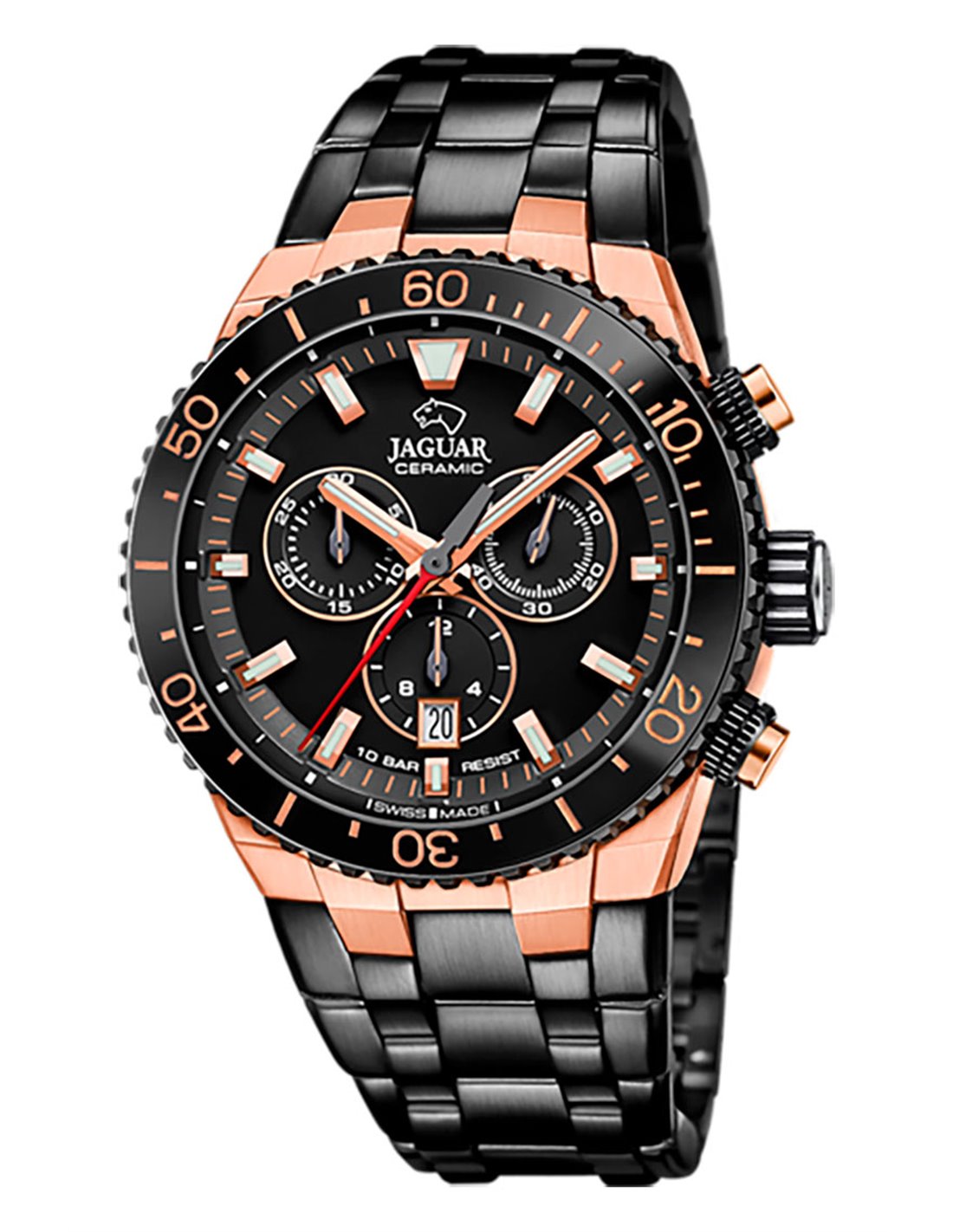 Jaguar J1023/1 Uhr Keramiklünette Chronograph mit Schraubkrone