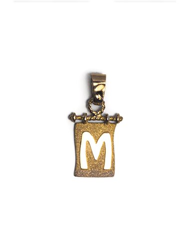 Pingente Dourado Letra Náutica M