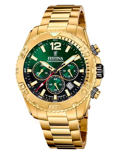 F20684/3 Herrenuhr Festina Timeless Gold und Grün