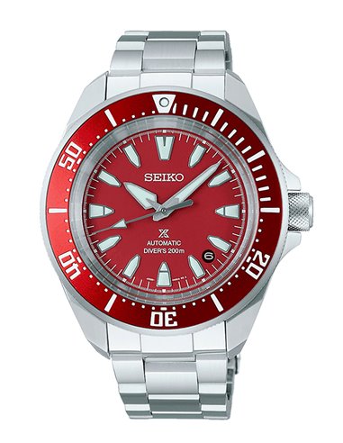 SRPL11K1 Relógio Seiko Prospex Samurai Bezel Vermelho Mostrador Vermelho
