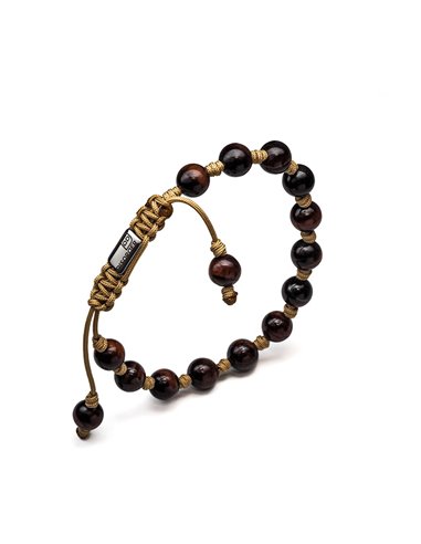 Disorder Tigerauge Burgunderrote Natursteinarmband