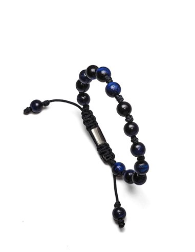 Pulseira Disorder Olho de Tigre Azul Pedras Naturais