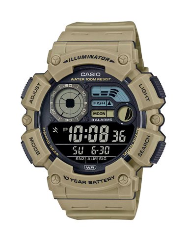 Casio WS-1500H-5BVEF Uhr mit Angelmodus und Mondphasen Sandfarbe