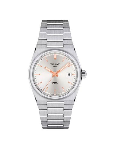 Tissot Watch T137.210.11.031.00 T-Classic PRX Quartz Silver dial ip rose hands
