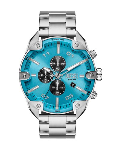 DZ4655 Spiked Hellblau Uhr mit Stahlnieten