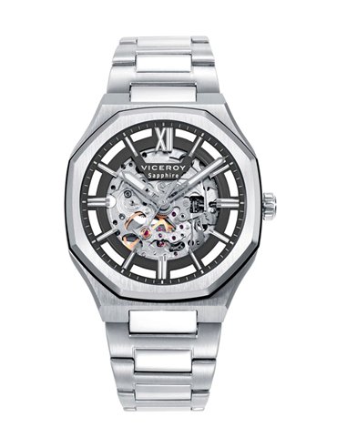 Viceroy 45013-53 : Montre automatique en acier inoxydable avec cadran squelette et cristal saphir