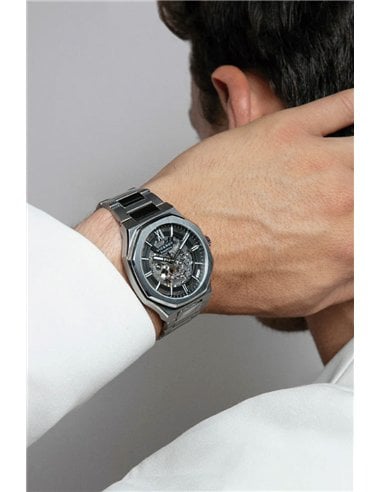 Viceroy 45013-53: Stainless Steel Automatic Skeleton Watch with Sapphire Crystal