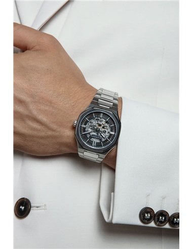 Viceroy 45013-53 : Montre automatique en acier inoxydable avec cadran squelette et cristal saphir