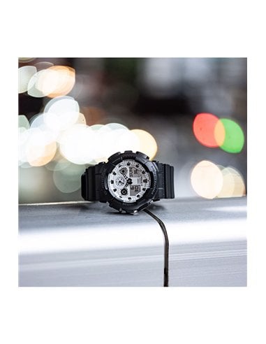 Reloj G-SHOCK Blanco y Negro GA-100WD-1AER – La Fuerza en tu Muñeca
