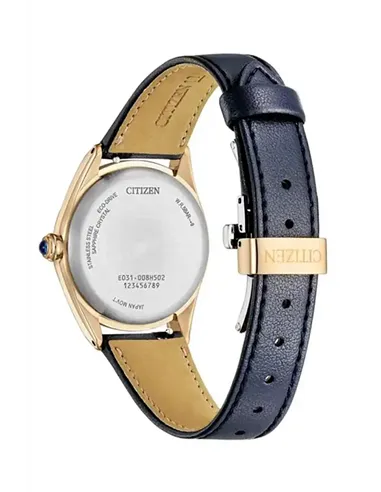 Citizen EM1143-14Z Uhr mit Rosa Zifferblatt und Blauem Lederband