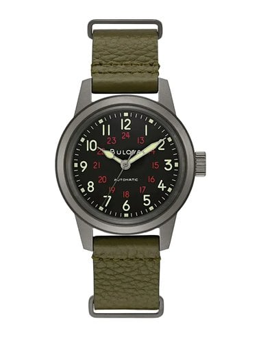 Bulova 98A255 Automatic Watch with Green NATO Strap