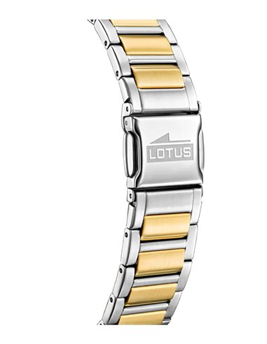 Lotus 18969/2: klassische Damenarmbanduhr mit goldenen Details und Perlmutt